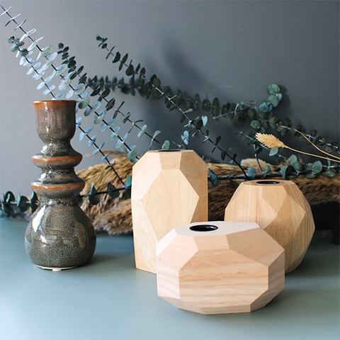 Bougeoir bois rond Bloomingville