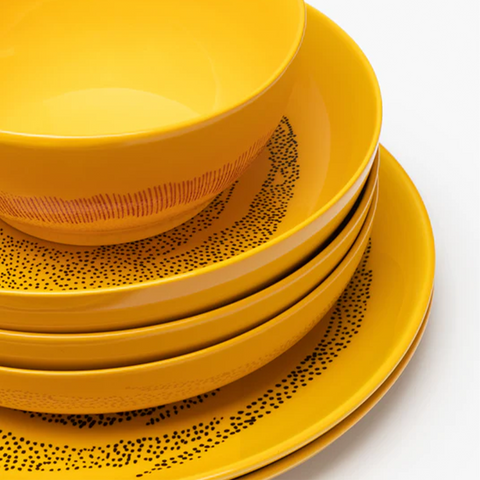 Assiette Sunny yellow dots black, Ø22,5 - Serax